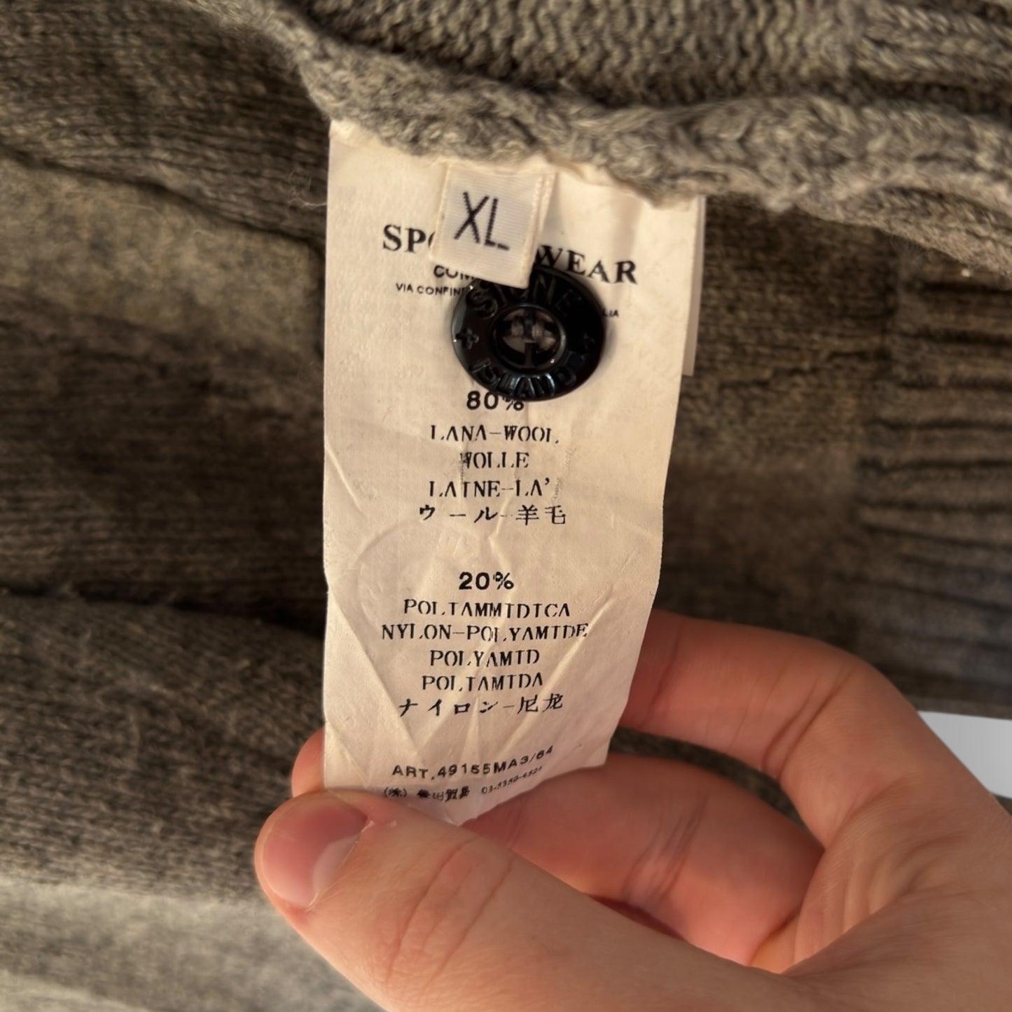 Stone Island vintage zip-cardigan wool