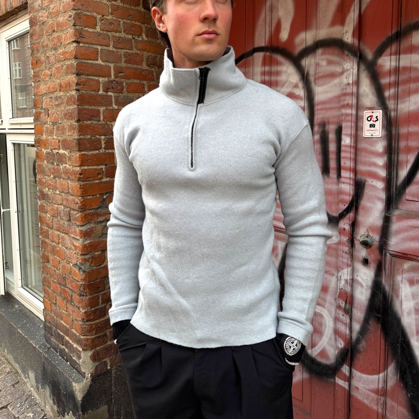 Stone Island wool half zip
