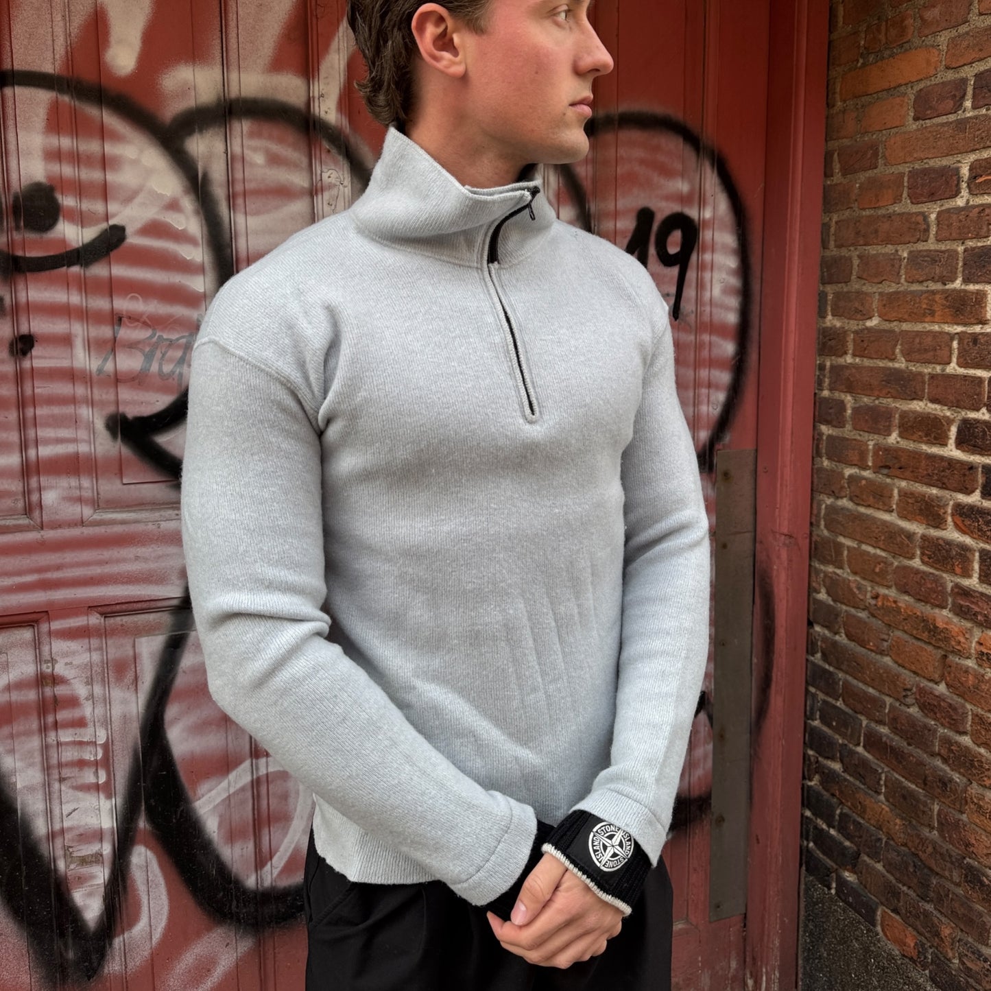 Stone Island wool half zip