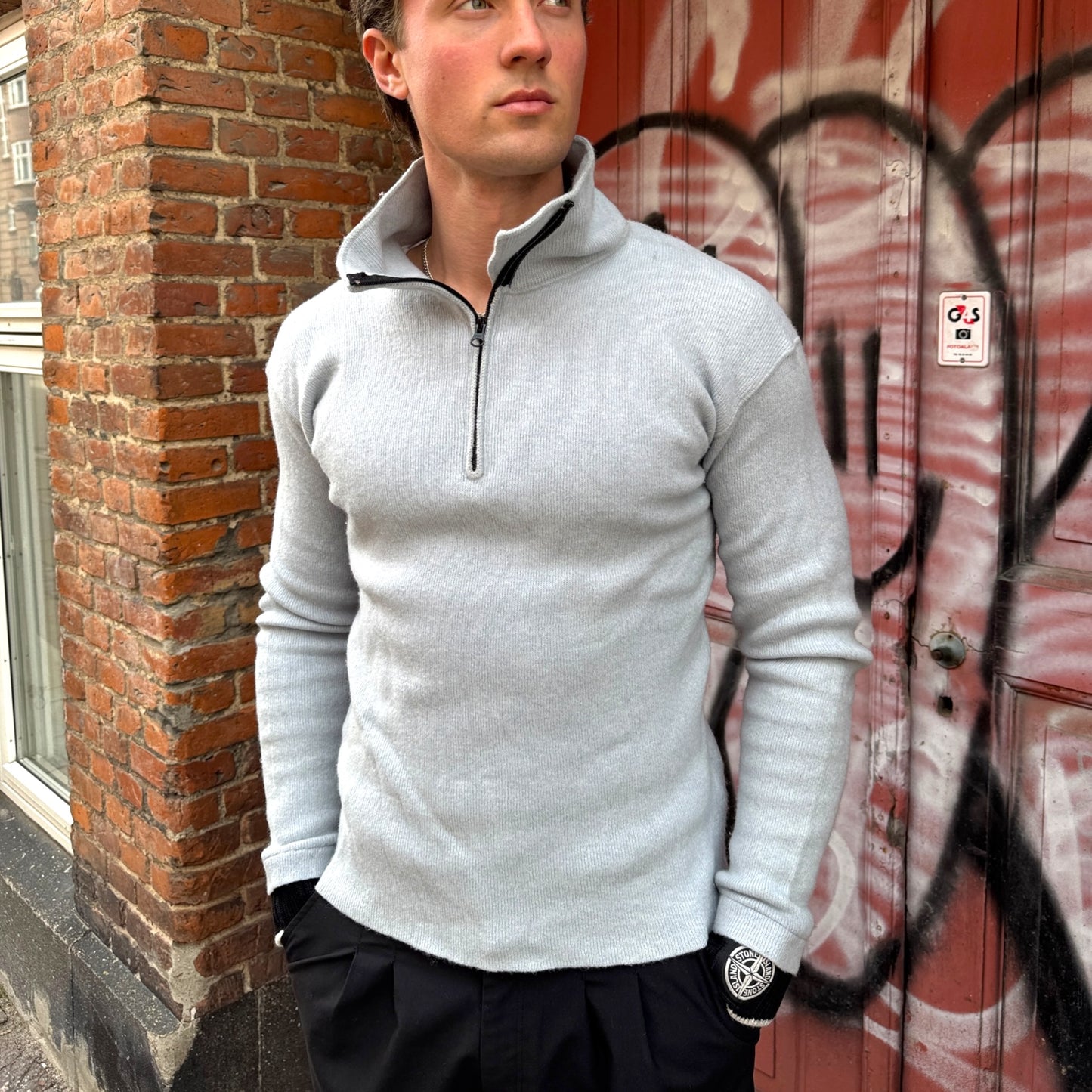 Stone Island wool half zip